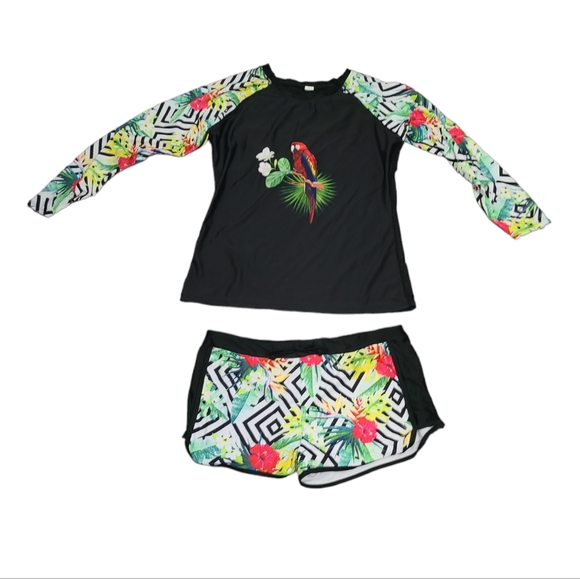 runtlly Other - Runtlly Womens Long Sleeve Rash Guard Swimsuit Sun Protection Sport Wetsuit XL